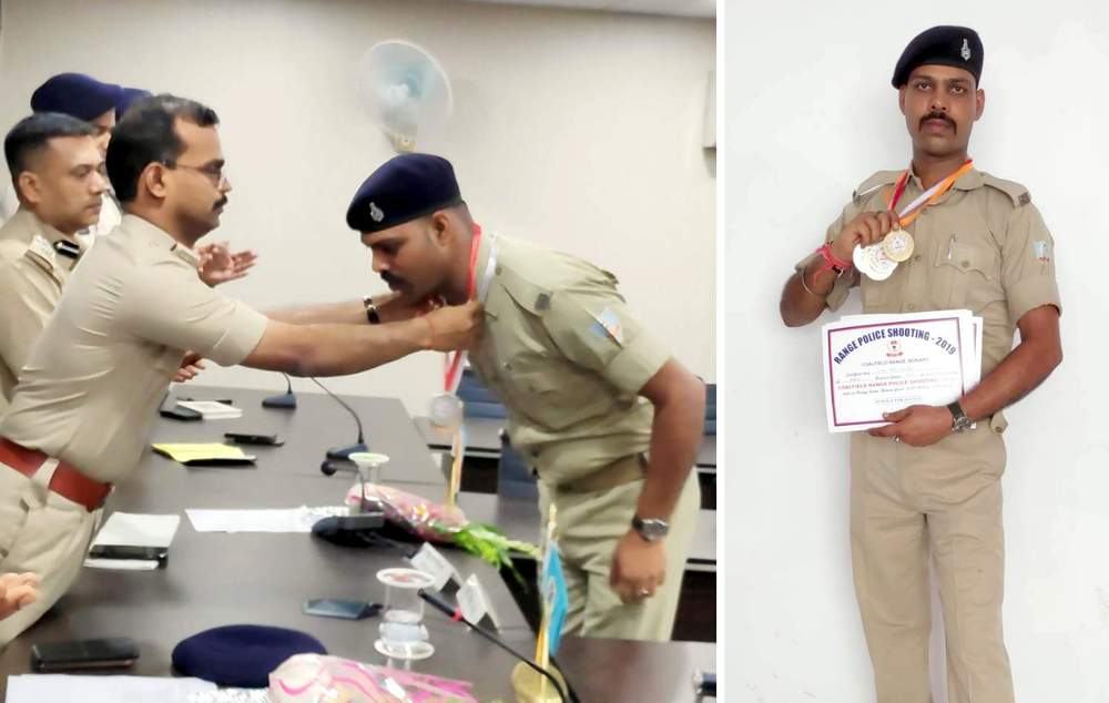 बोकारो के ओशो प्रदीप को पुलिस शूटिंग में स्वर्ण, DIG व SP ने किया&nbsp;सम्मानित